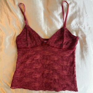 Edikted Burgundy Lace Top